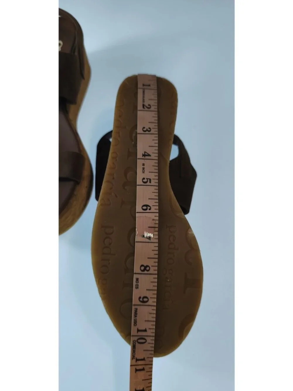 Pedro Garcia Noira Platform Slingback Sandal Suede Cork Wedge EU40 US9.5 Brown